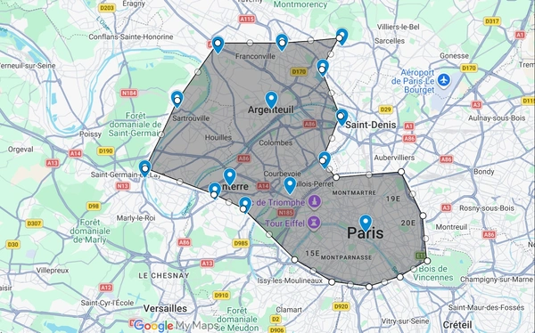 Argenteuil et alentours (rayon de 15km)