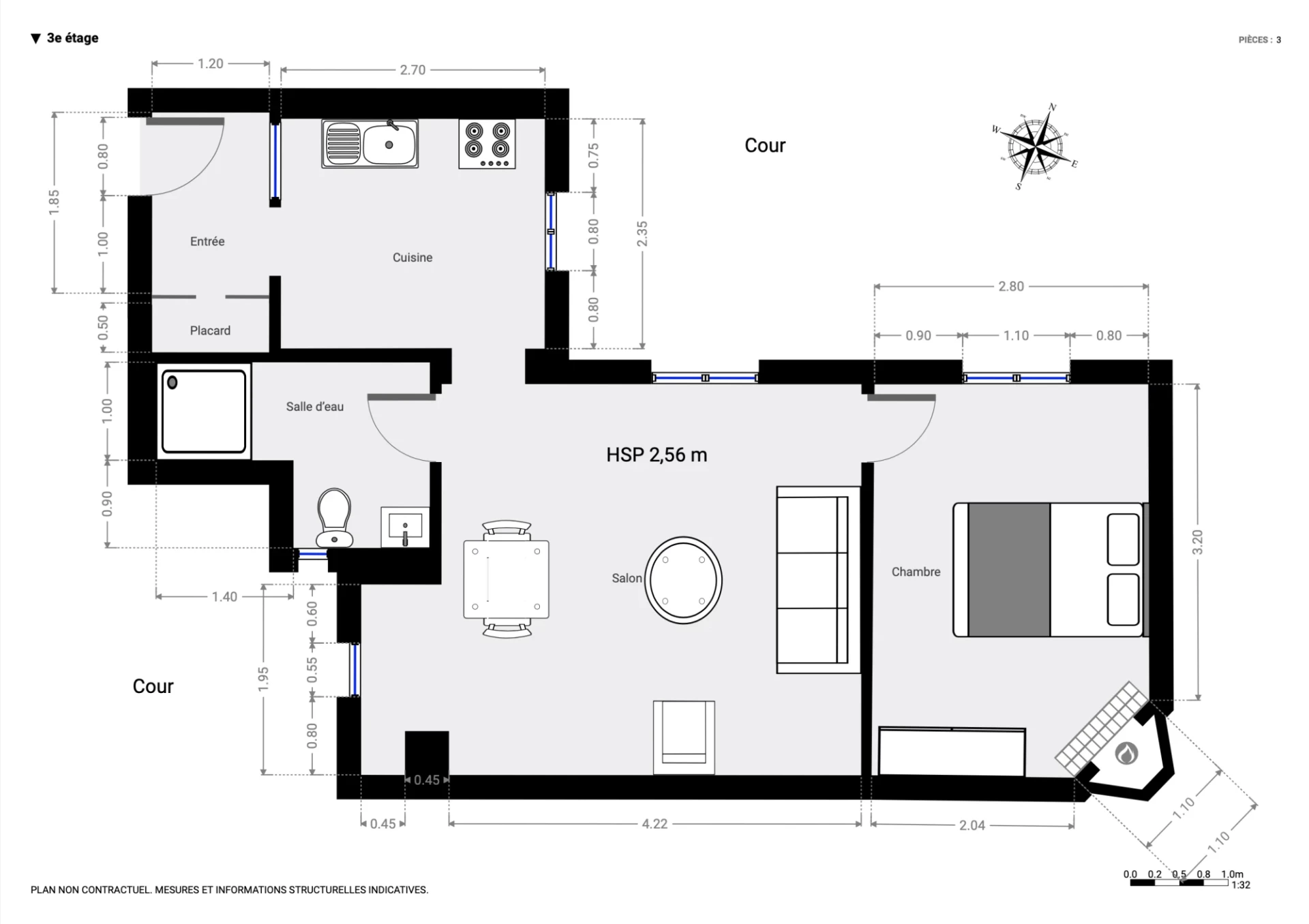 PARIS 19 - QUARTIER COMBAT - APPARTEMENT 2 PIÈCES 9