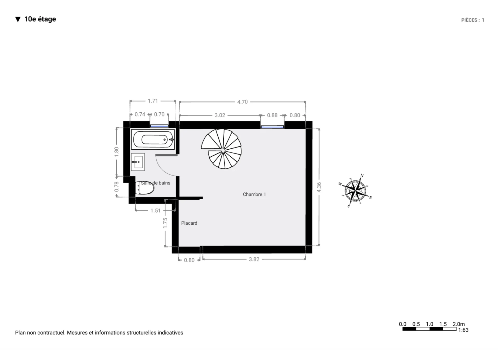PARIS 10 - QUARTIER HÔPITAL SAINT-LOUIS - APPARTEMENT 2 PIÈCES 10