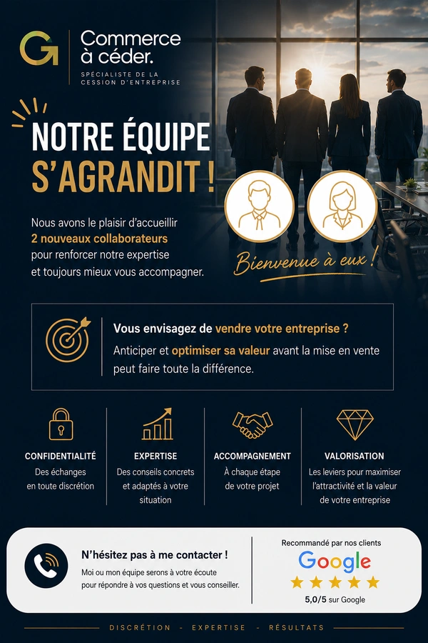Commerce à Céder renforce son équipe pour accompagner davantage de dirigeants dans leurs projets de cession