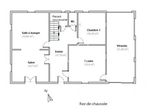 Maison avec 4 chambres dont une de plain-pied sur 465m2 de t 13
