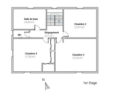 Maison avec 4 chambres dont une de plain-pied sur 465m2 de t 14