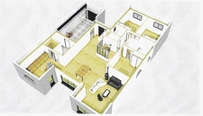 Maison contemporaine, plain-pied complet