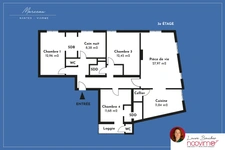 Place Viarme, appartement 5 pièces de 110 m2, 3 chambres, 1 