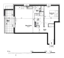 T2, 52m² avec terrasse, garage, quartier Folatière