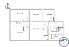 Quimper Appartement 79 m2 avec cave et garage centre ville 