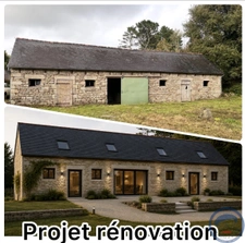  Locronan maison en pierre  + terrain constructible 