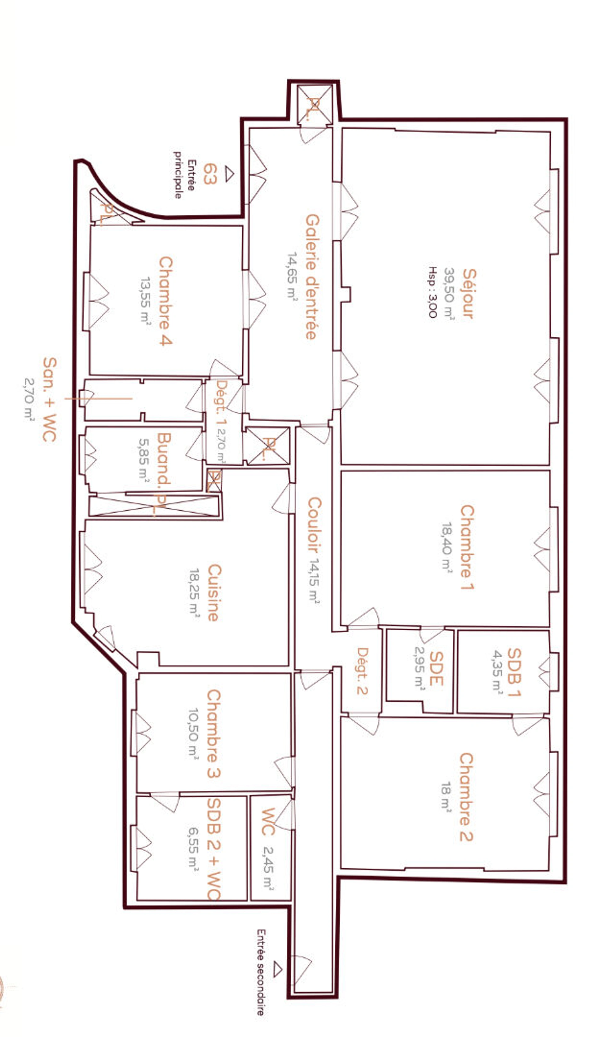 Appartement familial lumineux avec de beaux volumes 11