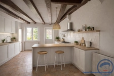 Maison de bourg 105 m2   Poutres apparentes, cour privative,