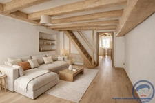 Maison de bourg 105 m2   Poutres apparentes, cour privative,