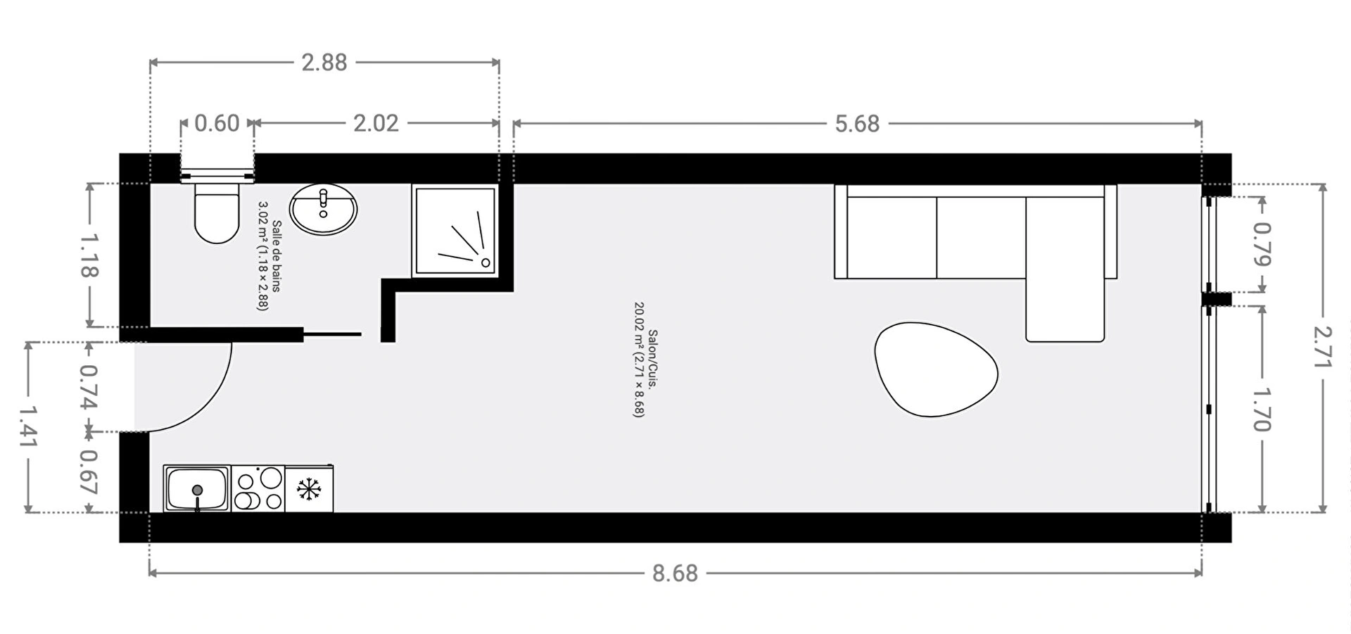 Studio, 23m2, HOPITAL SAINT LOUIS 6