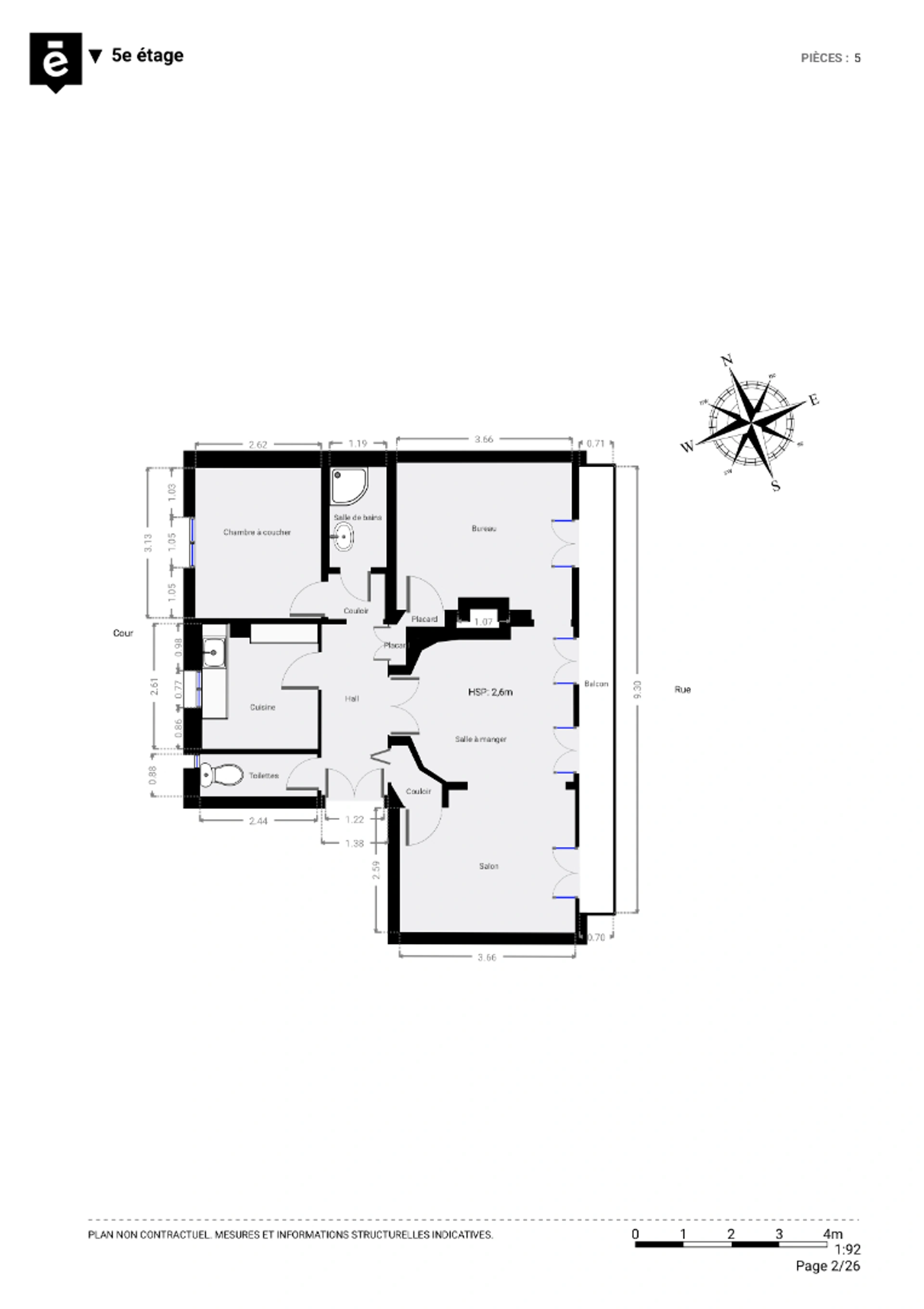 Appartement Paris 3 pièce(s) 58 m2 9