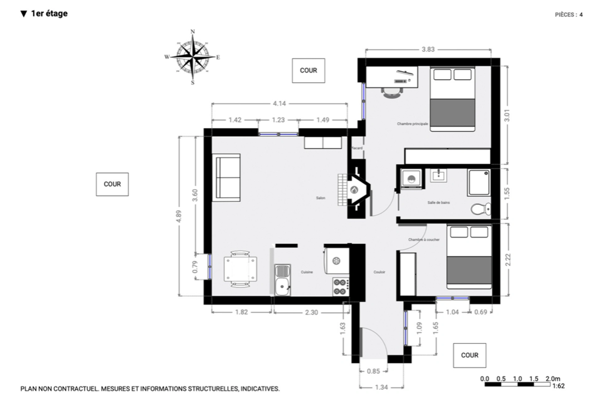 Appartement Paris 3 pièce(s) 48.06 m2 9