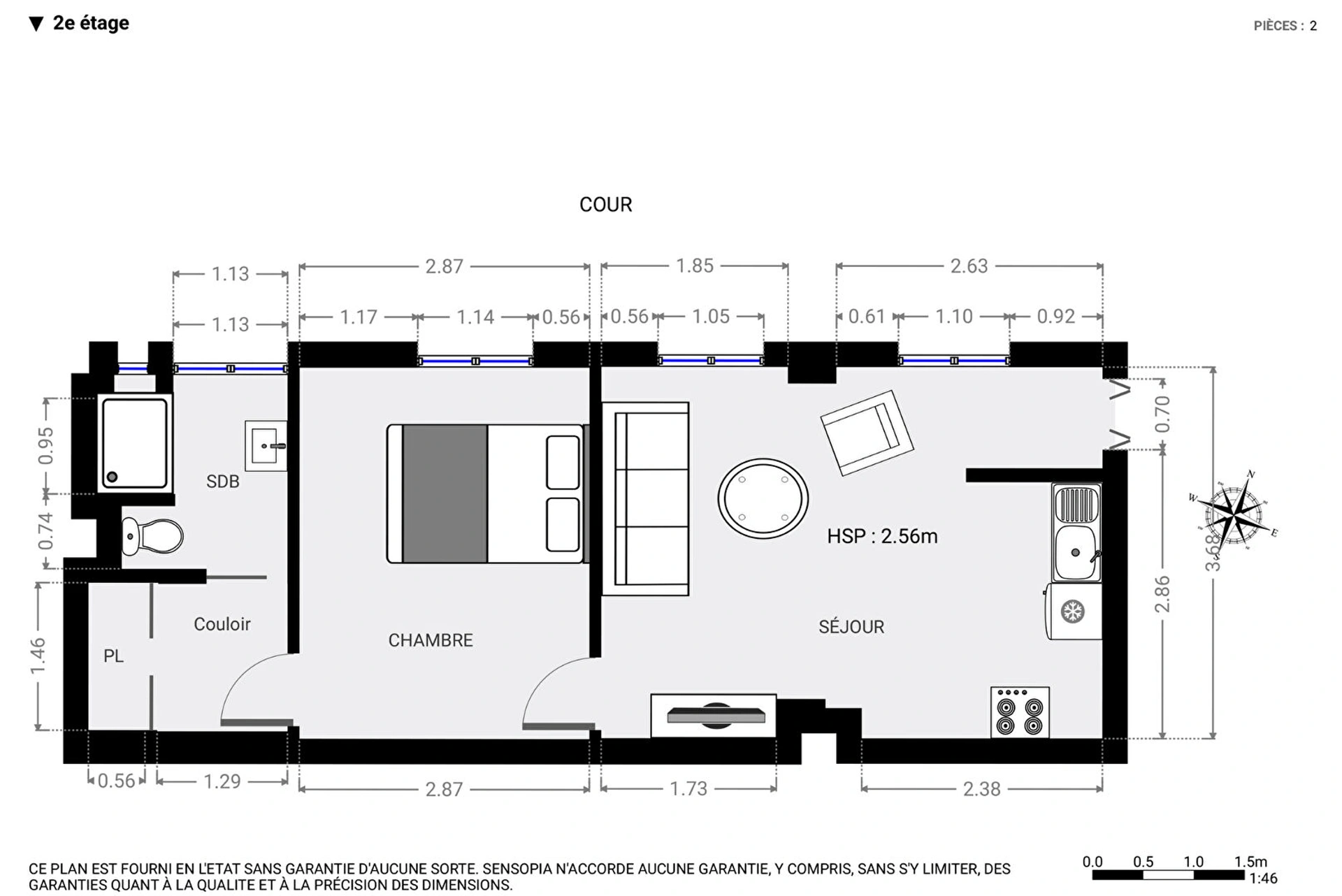 Paris 11 - Boulevard du Temple - Appartement  2 Pièces 6
