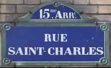 Quelle est l'origine de la la rue Saint-Charles Paris 15eme ?