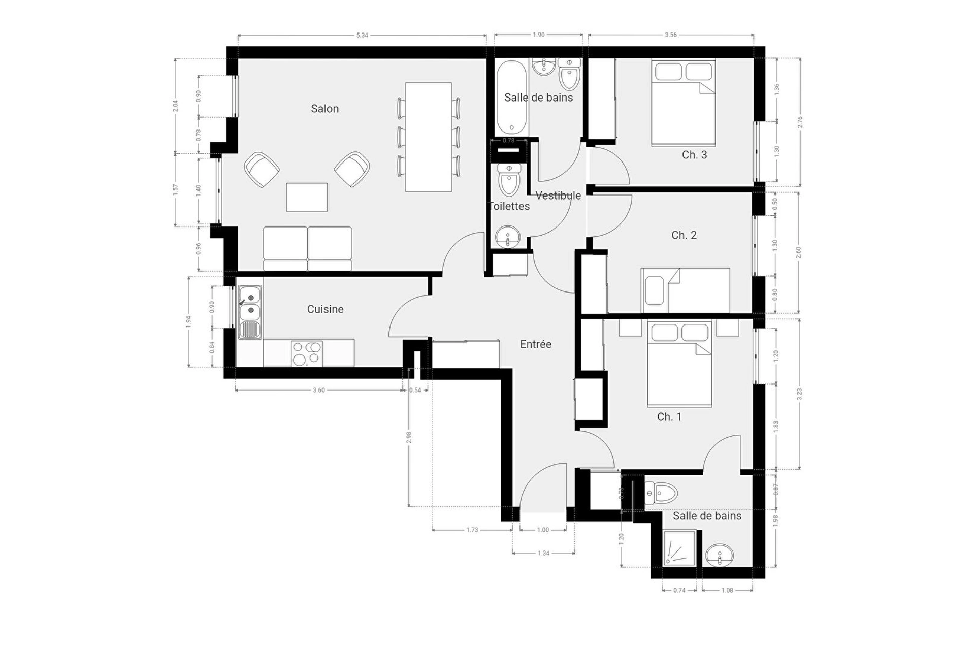 Appartement Paris 5 pièce(s) 86 m2 12