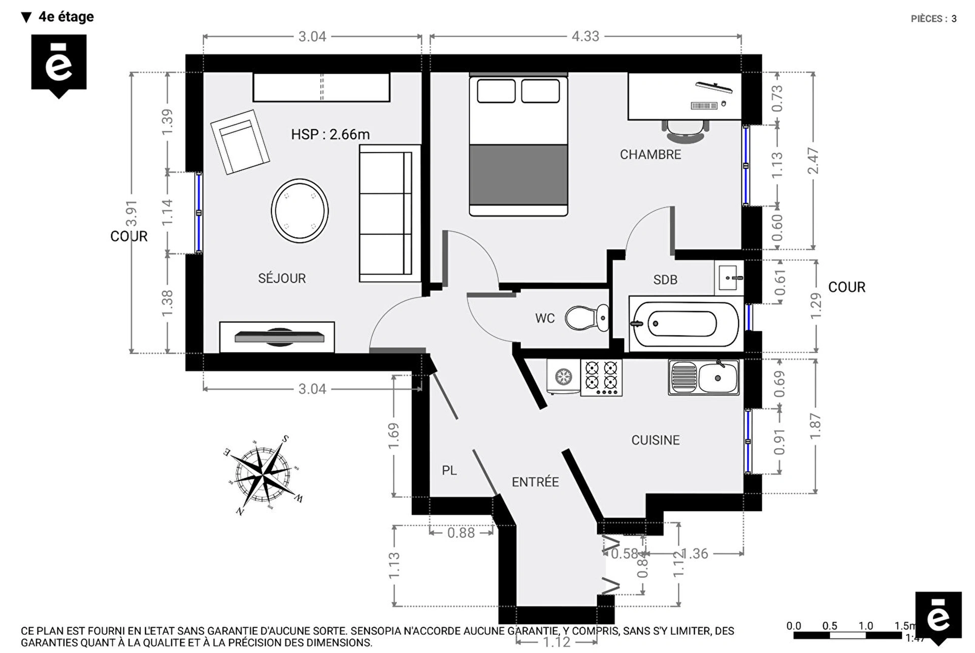 Rue de la Chine - 20e - 2 pièces - Traversant - Étage Élevé - 38 m² 9