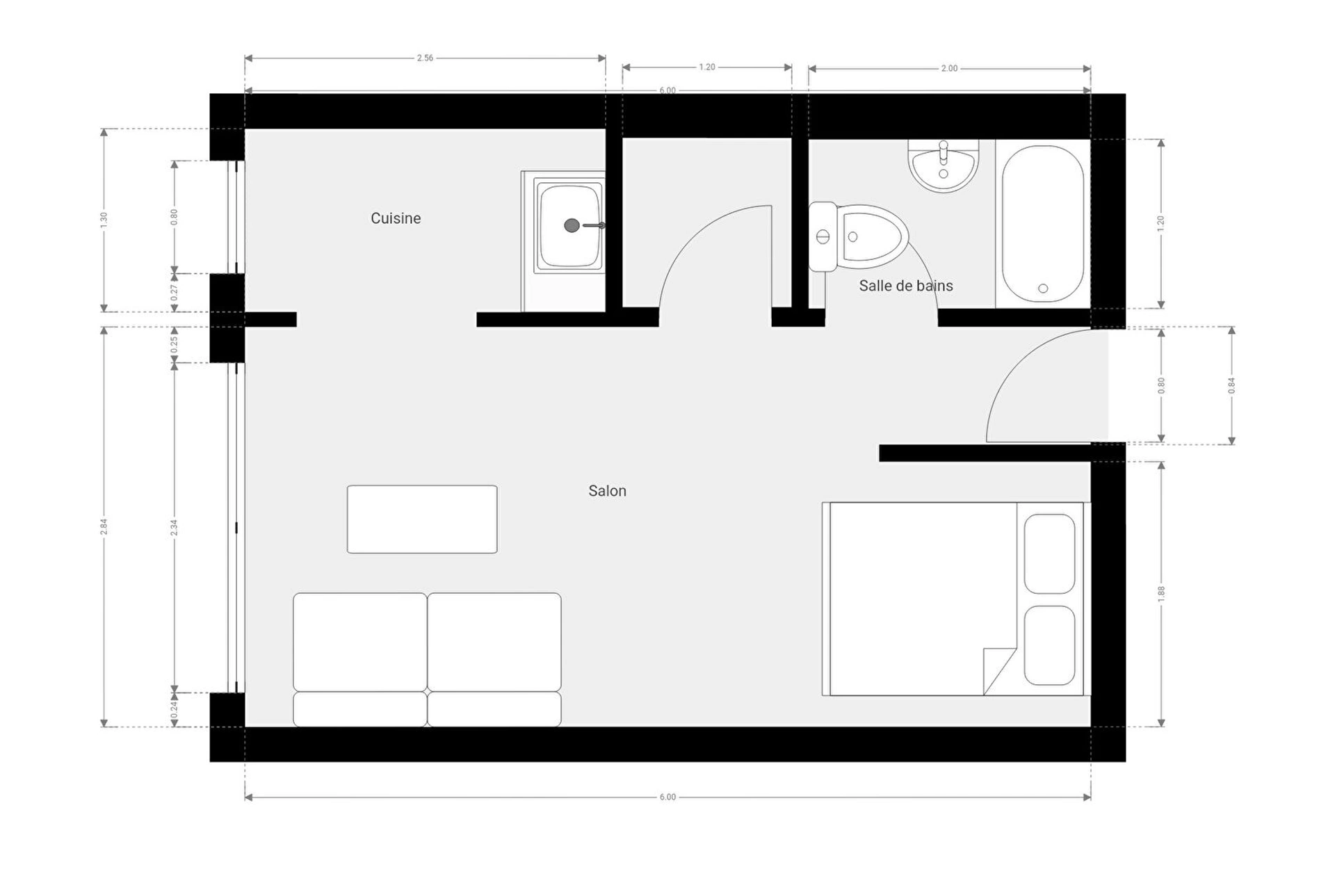 Appartement Paris 1 pièce(s) 26 m2 9