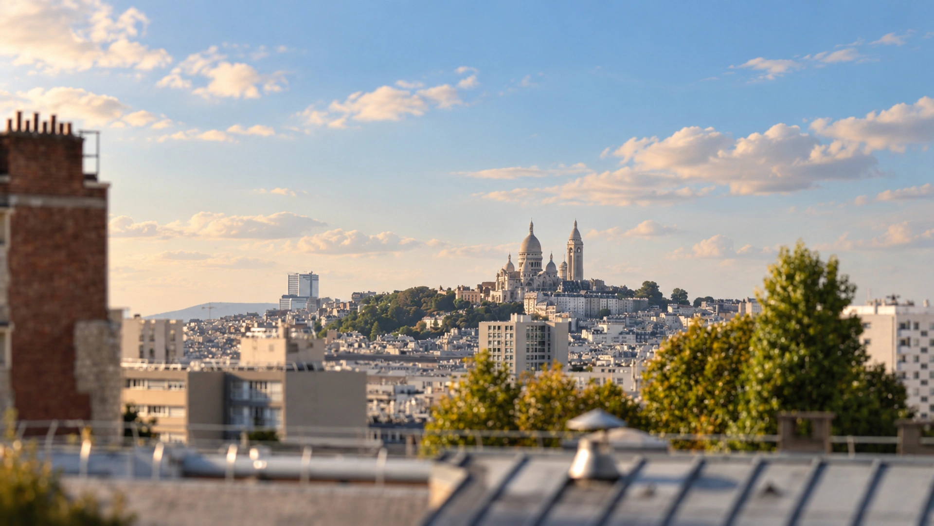 PARIS 20 - VILLAGE GAMBETTA - VUE SACRE COEUR 1