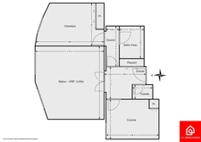 Appartement 58 m²<span></span>2 pièces<span></span>1 chambre<span></span>Saint-Mandé