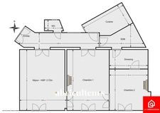 Appartement - 3 pièces - 2 chambres - 70 m² - Paris 1