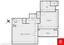 Appartement<span></span>2 pièces<span></span>1 chambre<span></span>35 m²<span></span>Saint-Ouen