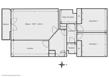 CHOISY LE ROI<span></span>APPARTEMENT AVEC BALCON ET PARKING BOX<span></span>3 PIECES<span></span>2 CHAMBRE<span></span>59M2<span></span>190.000€