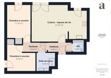 NANTERRE/APPARTEMENT<span></span>3 PIECES<span></span>2 CHAMBRES<span></span>63 M2<span></span>395 000€