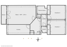 CHOISY LE ROI - APPARTEMENT AVEC BALCON ET PARKING BOX - 3 PIECES - 2 CHAMBRE - 59M2 - 190.000€