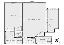 PARIS 19 / METRO OURCQ - APPARTEMENT - 2 PIECES - 1 CHAMBRE - 44,5 M2 - 392 000 €