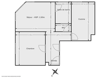 NEUILLY<span></span>2 PIECES<span></span>1 CHAMBRE<span></span>41,37 m2