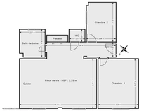 PARIS 16 EME / AUTEUIL SUD  SUPER APPARTEMENT DE 59 m2 COMPOSÉ DE 3 PIECES - 2 CHAMBRES - À 540.000€