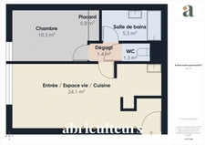 Appartement T2 – 44,14 m² – 1er étage – Résidence de standing