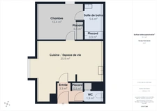 Appartement T2 au 2ème et dernier étage – Vue agréable – Calme