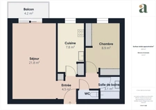 À Aix-en-Provence<span></span>Spacieux 2 pièces avec balcon sur jardin