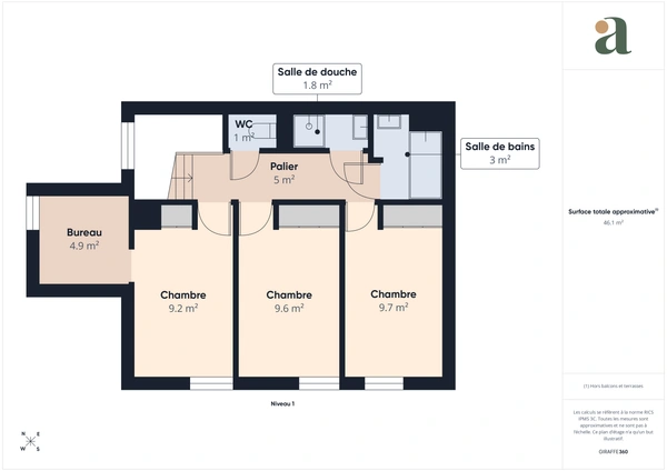 Maison duplex 90m2 avec grande terrasse 36m2 en vente à Paris 20e