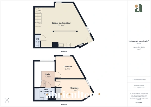 Appartement duplex avec terrasse, 2 parkings en vente à Eaubonne 95600