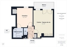 Dernier Étage - 2 Pièces - 44m² - Quartier Calme