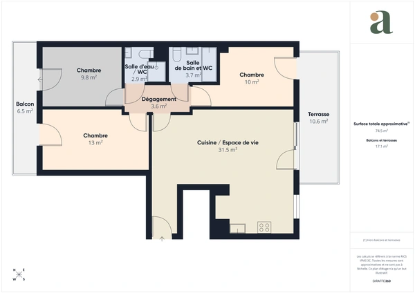 Appartement 4 pièces avec terrasse, balcon et parking<span></span>Argenteuil (95100)