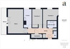 Grand 3 pièces à rafraîchir<span></span>Ascenseur balcon et parking<span></span>Avenue Abel Gance 44300 Nantes
