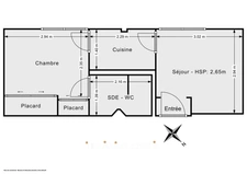 NEUILLY PERETTI<span></span>APPARTEMENT<span></span>2 PIECES<span></span>23,36 m2