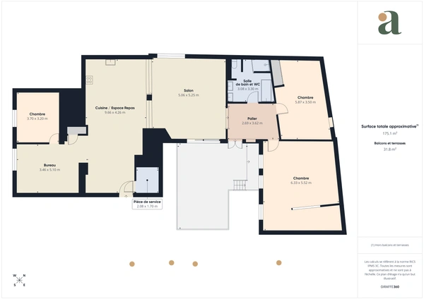 Grand loft indépendant de 176 m²<span></span>Colombes Centre-Gare