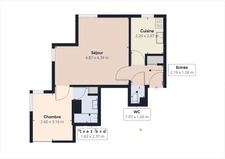Deux pièces lumineux avec cave et parking<span></span>rue Gilbert Rousset Asnières sur Seine
