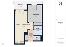 Appartement 2 pièces<span></span>32,48 m²<span></span>Balcon<span></span>Parking<span></span>Cognac