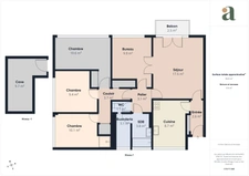 Appartement 5 pièces avec cave<span></span>84 m²<span></span>Cognac