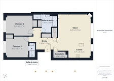 Appartement  traversant– 72,8 m² – 3 pièces – Bordeaux Rue de Pessac