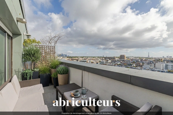 3 pièces avec vue Paris/Défense, dernier étage<span></span>Boulogne Billancourt