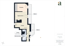 Dernier étage - Appartement 2 pièces avec balcons - Paris 20