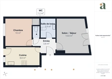 Appartement T2 avec terrasse et balcon<span></span>Lumineux, au cœur de Tours quartier Salengro