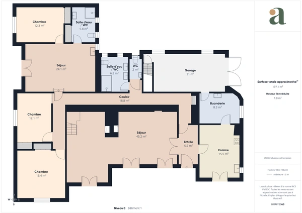 Maison familiale de 198 m² avec T2 indépendant, jardin et garage à Charleval